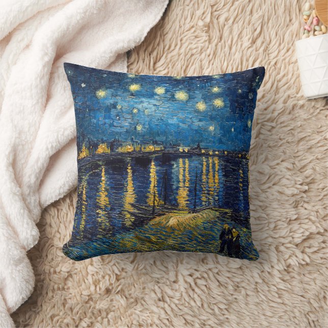 Starry Night on the Rhone | Van Gogh | Throw Pillow (Blanket)