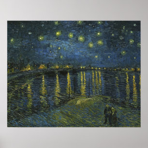 Starry Night on the Rhone, Vincent van Gogh Poster