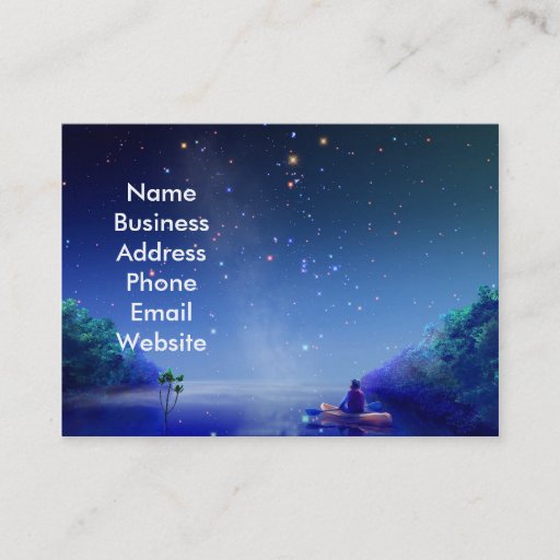 Customizable Starry Night on the River Business Card