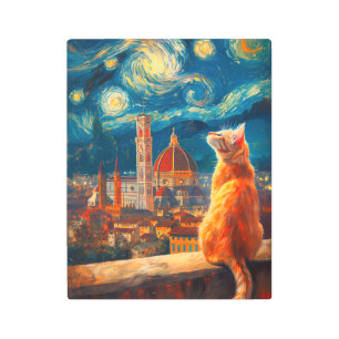 Starry Night Over Florence   Ginger Cat Art