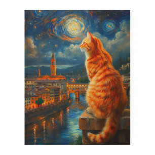 Starry Night Over Florence   Ginger Cat Art