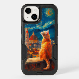 Starry Night Over Florence Ginger Cat Art OtterBox iPhone 14 Case