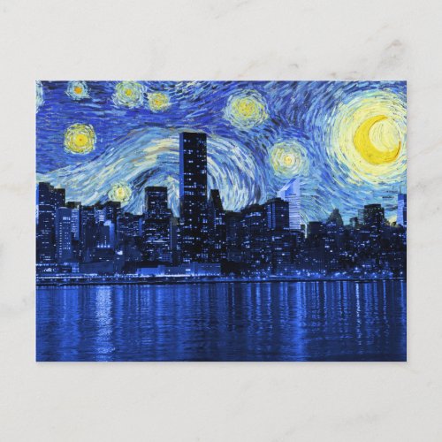 Starry Night Over New York City Postcard