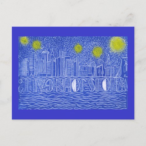 Starry Night Over New YorkWho Is John Galt Postcard