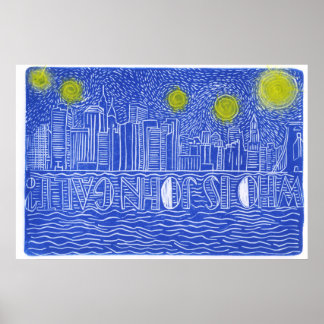 Starry Night Over New York...Who Is John Galt Poster