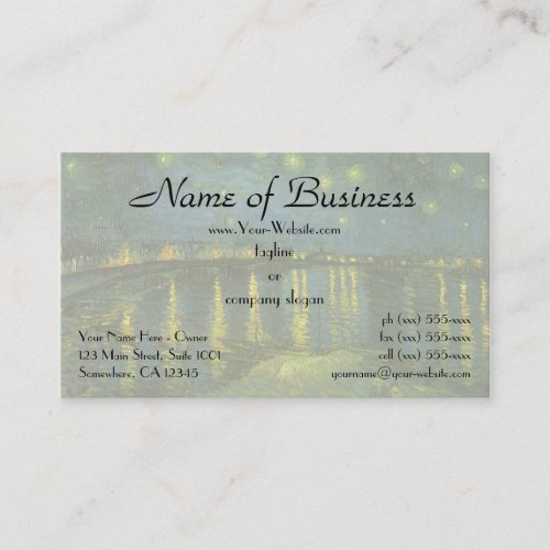 Starry Night Over Rhone by Vincent van Gogh Business Card Template