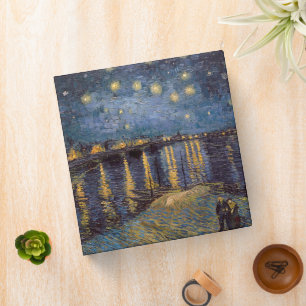 Starry Night Over Rhone River by Vincent Van Gogh 3 Ring Binder