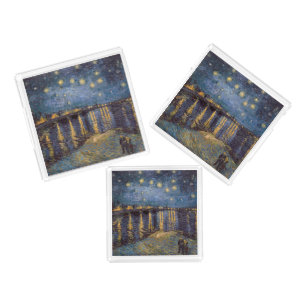 Starry Night Over Rhone River by Vincent Van Gogh Acrylic Tray