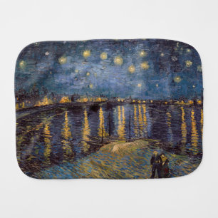 Starry Night Over Rhone River by Vincent Van Gogh Baby Burp Cloth