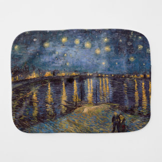 Starry Night Over Rhone River by Vincent Van Gogh Baby Burp Cloth