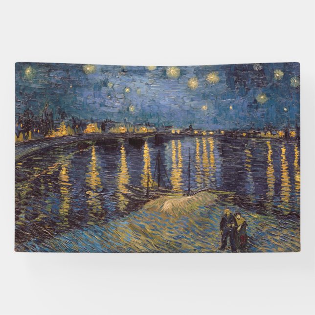 Starry Night Over Rhone River by Vincent Van Gogh Banner (Horizontal)
