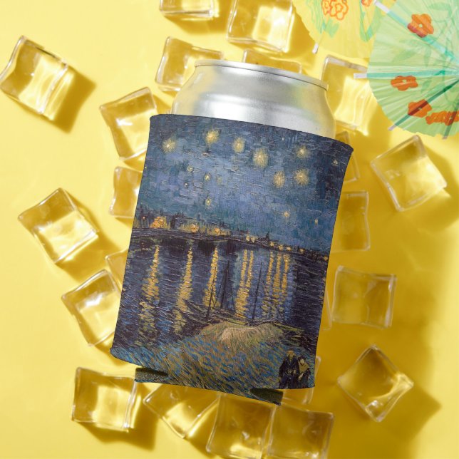 Starry Night Over Rhone River by Vincent Van Gogh Can Cooler (In Situ Summer)