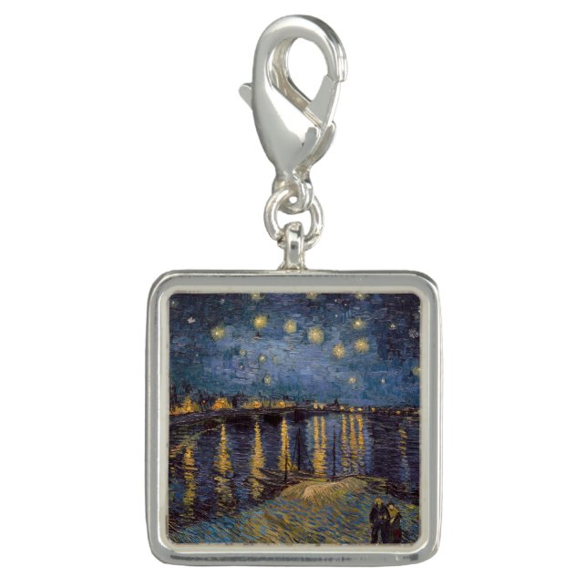Starry Night Over Rhone River by Vincent Van Gogh Charm (Front)
