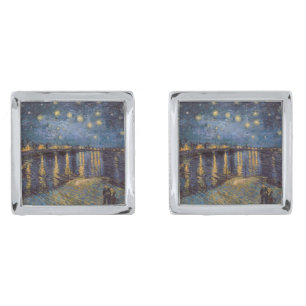 Starry Night Over Rhone River by Vincent Van Gogh Cufflinks