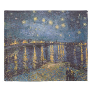 Starry Night Over Rhone River by Vincent Van Gogh Duvet Cover