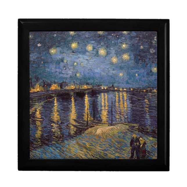 Starry Night Over Rhone River by Vincent Van Gogh Gift Box (Front)