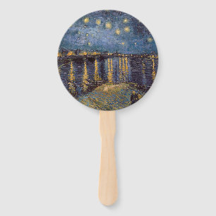 Starry Night Over Rhone River by Vincent Van Gogh Hand Fan
