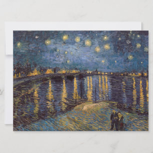 Starry Night Over Rhone River by Vincent Van Gogh Holiday Card
