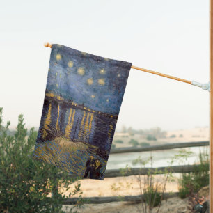 Starry Night Over Rhone River by Vincent Van Gogh House Flag