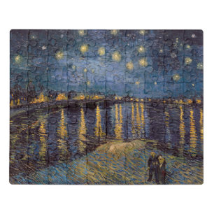 Starry Night Over Rhone River by Vincent Van Gogh Jigsaw Puzzle
