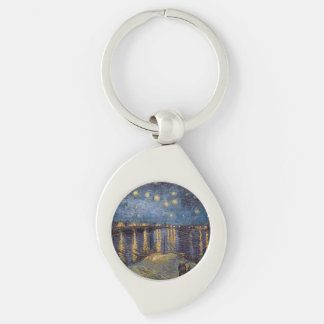 Starry Night Over Rhone River by Vincent Van Gogh Keychain