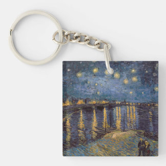 Starry Night Over Rhone River by Vincent Van Gogh Keychain