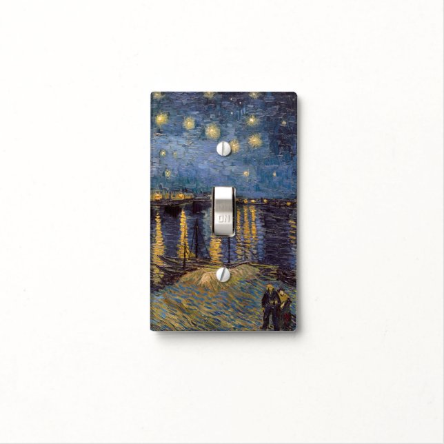 Starry Night Over Rhone River by Vincent Van Gogh Light Switch Cover (In Situ)