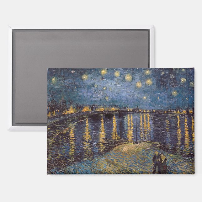 Starry Night Over Rhone River by Vincent Van Gogh Magnet (Front/Back)