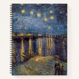 Starry Night Over Rhone River by Vincent Van Gogh Notebook