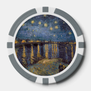 Starry Night Over Rhone River by Vincent Van Gogh Poker Chips