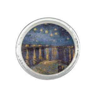 Starry Night Over Rhone River by Vincent Van Gogh Ring