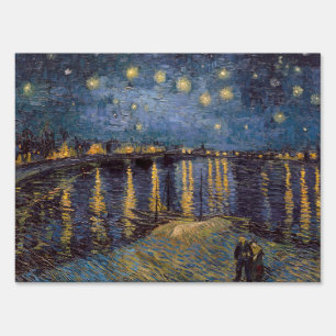 Starry Night Over Rhone River by Vincent Van Gogh Sign