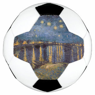 Starry Night Over Rhone River by Vincent Van Gogh Soccer Ball