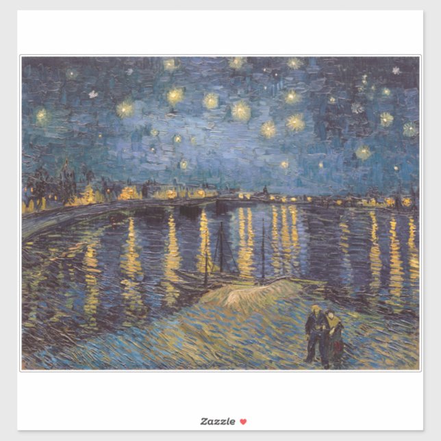 Starry Night Over Rhone River by Vincent Van Gogh Sticker (Sheet)