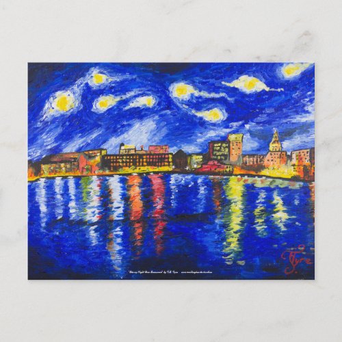 Starry Night Over Savannah by TS Tyre Postcard