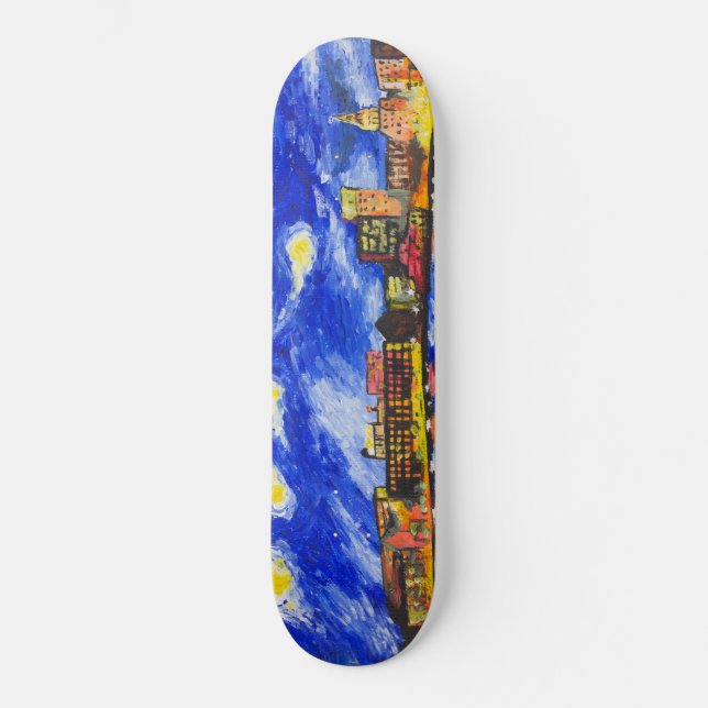 "Starry Night Over Savannah" by T.S. Tyre Skateboard (Front)