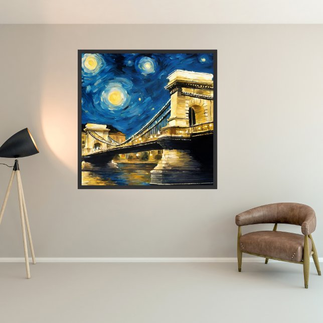 Starry Night Over the Danube Framed Art (Creator Uploaded)