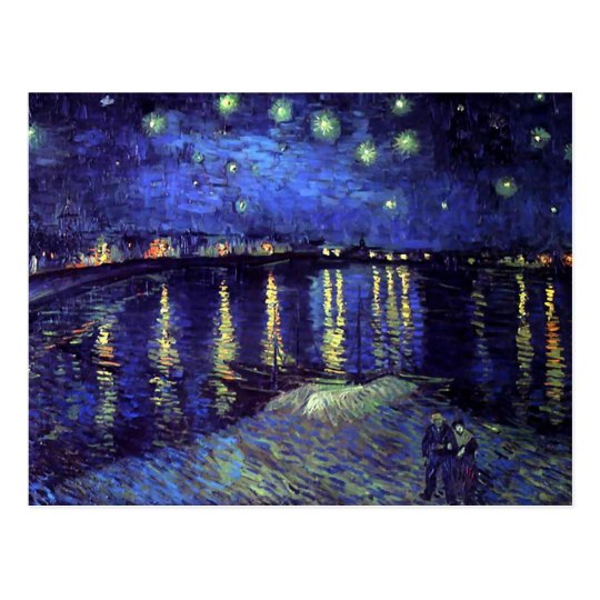 starry night over the rhone 1890 postcard