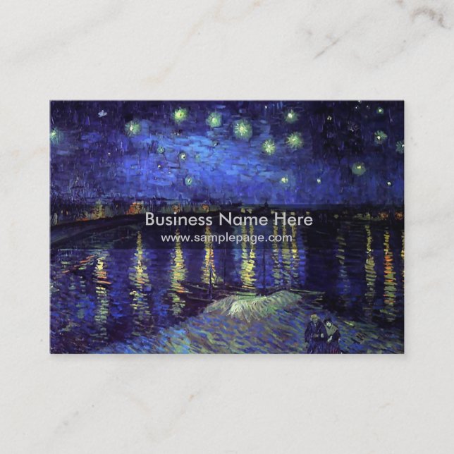 starry night over the rhone 1890,Van Gogh Business Card (Front)
