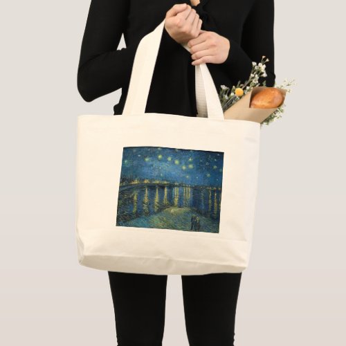 Starry Night Over the Rhone and The Starry Night Large Tote Bag