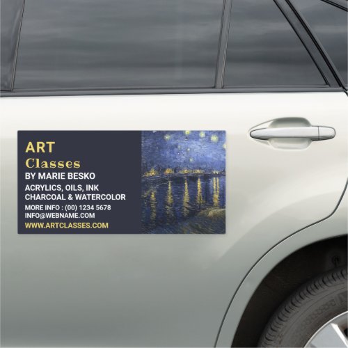 Starry Night Over The Rhone Art Classes Car Magnet