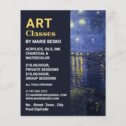 Starry Night Over The Rhone Art Classes Flyer