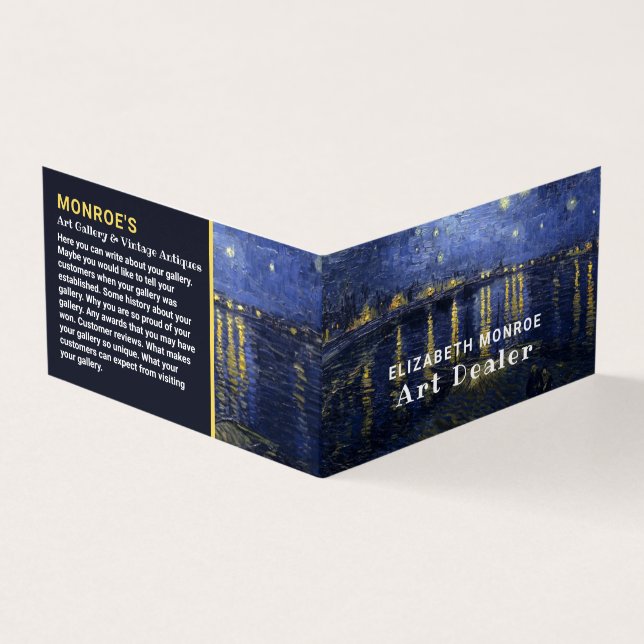 Starry Night Over The Rhone, Art Dealer, Detailed Business Card (Outside)