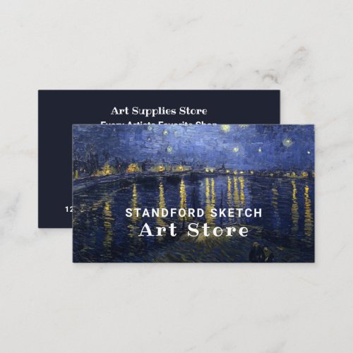 Starry Night Over The Rhone Art Supplies Store Business Card
