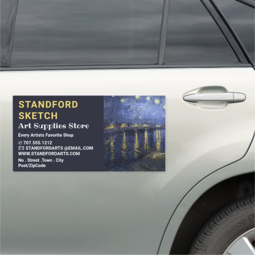 Starry Night Over The Rhone Art Supplies Store Car Magnet