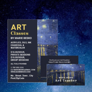 Starry Night Over The Rhone, Art Teacher Business Card