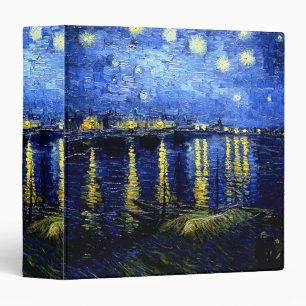 Starry Night over the Rhone by van Gogh 3 Ring Binder