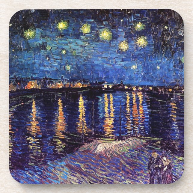 Starry night over the Rhone by Van Gogh Beverage Coaster (Front)