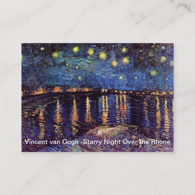 Starry night over the Rhone by Van Gogh Business Card (Front)