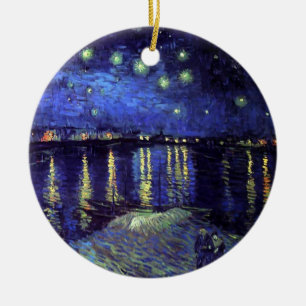 Starry night over the Rhone by Van Gogh Ceramic Ornament